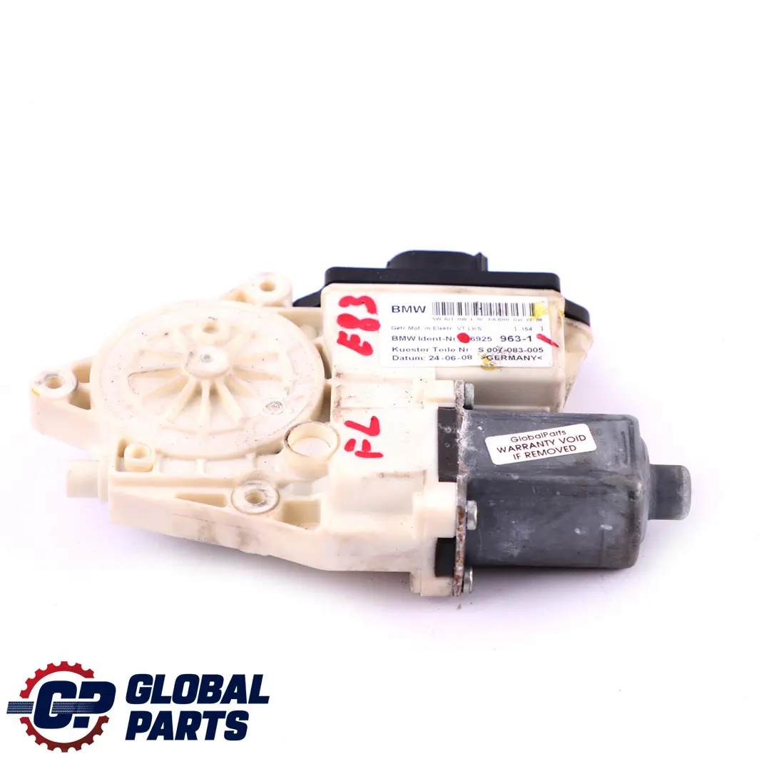 Regulador Motor Ventana Eléctrica Puerta Delantera Izquierdo para BMW X3 E83 con número de pieza 6925963 BMW X3 E83 Regulador Motor Ventana Eléctrica Puerta Delantera Izquierdo - SKU 6925963-1 - Número de pieza 6925963