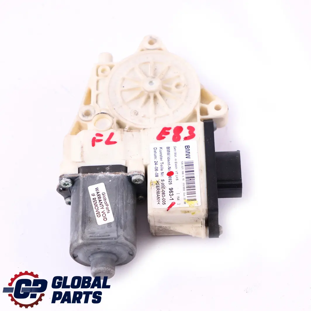Regulador Motor Ventana Eléctrica Puerta Delantera Izquierdo para BMW X3 E83 con número de pieza 6925963 BMW X3 E83 Regulador Motor Ventana Eléctrica Puerta Delantera Izquierdo - SKU 6925963-1 - Número de pieza 6925963