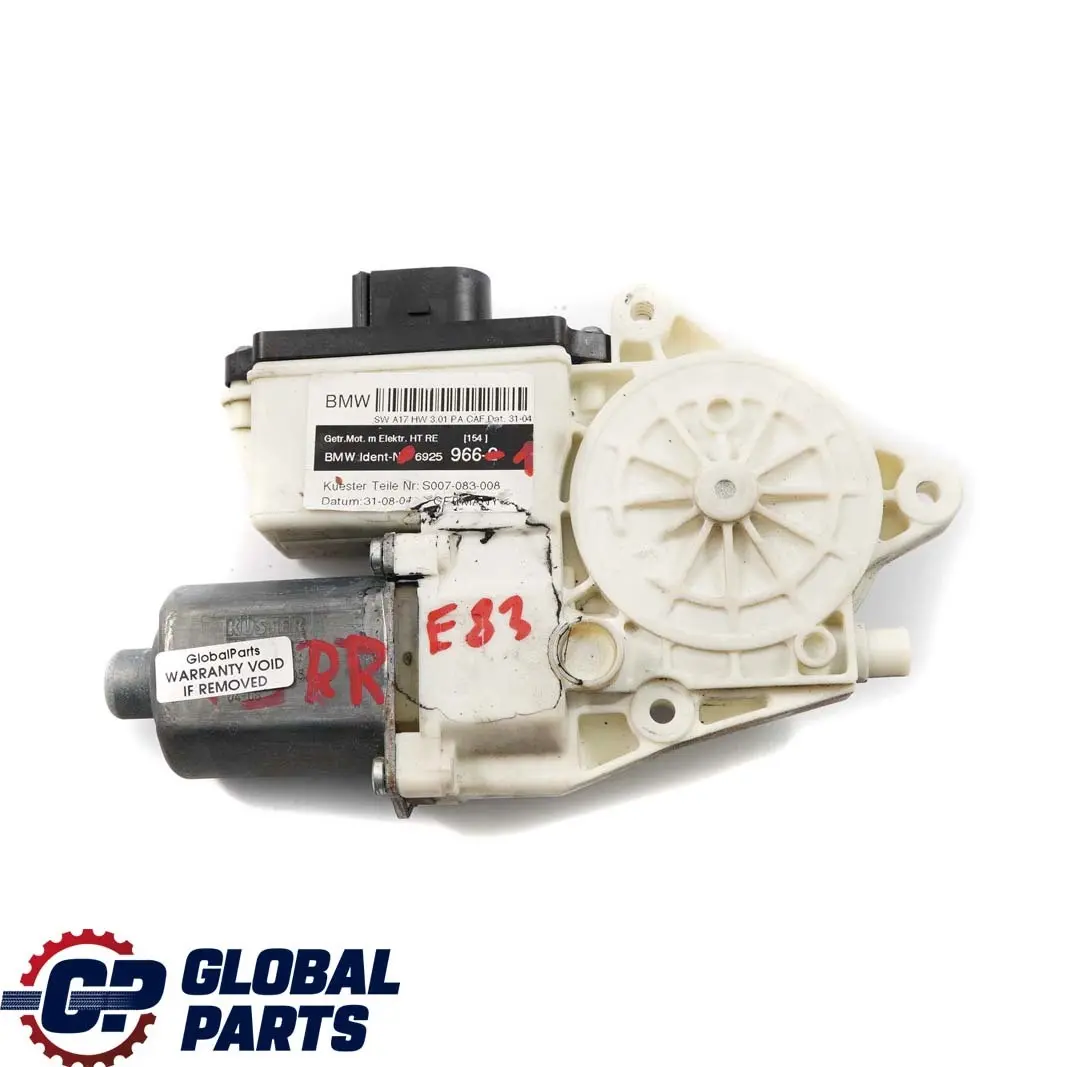 Trasera Derecha O / Puerta El?ctrica Ventana Motor Regulador Drive para BMW con número de pieza 6925966 BMW Trasera Derecha O / Puerta El?ctrica Ventana Motor Regulador Drive - SKU 6925966-1 - Número de pieza 6925966