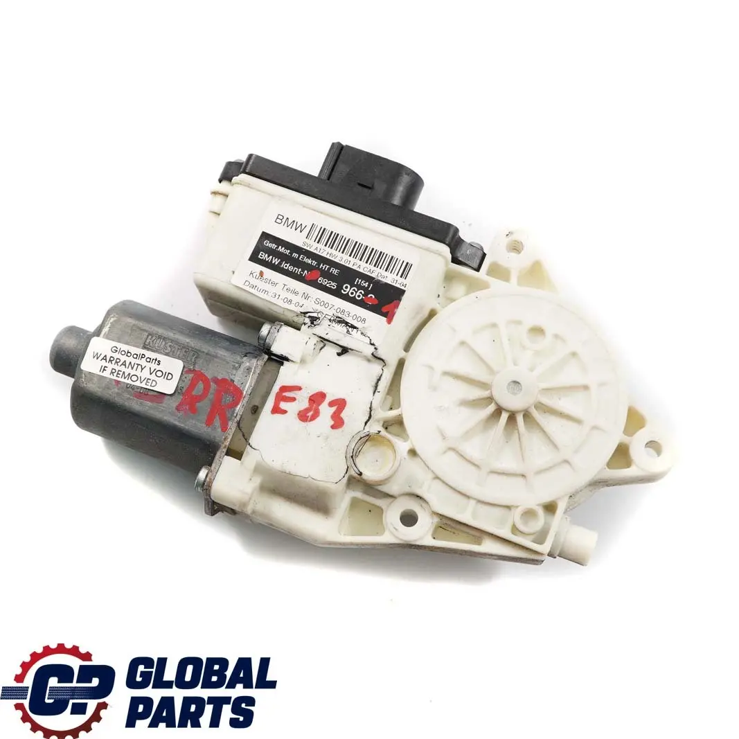 E83N Conduit Leve-vitre Window Motor Arriere Droite pour BMW X3 E83 à propos du numéro de pièce 6925966 BMW X3 E83 E83N Conduit Leve-vitre Window Motor Arriere Droite - SKU 6925966-1 - Numéro de pièce 6925966