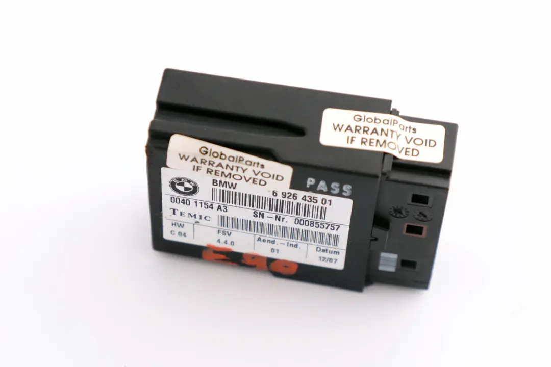 BMW R E87 E90 E91 Mini R56 R57 Modulo Sedile ECU Riscaldamento - SKU 6926435 - Numero di parte 6926433