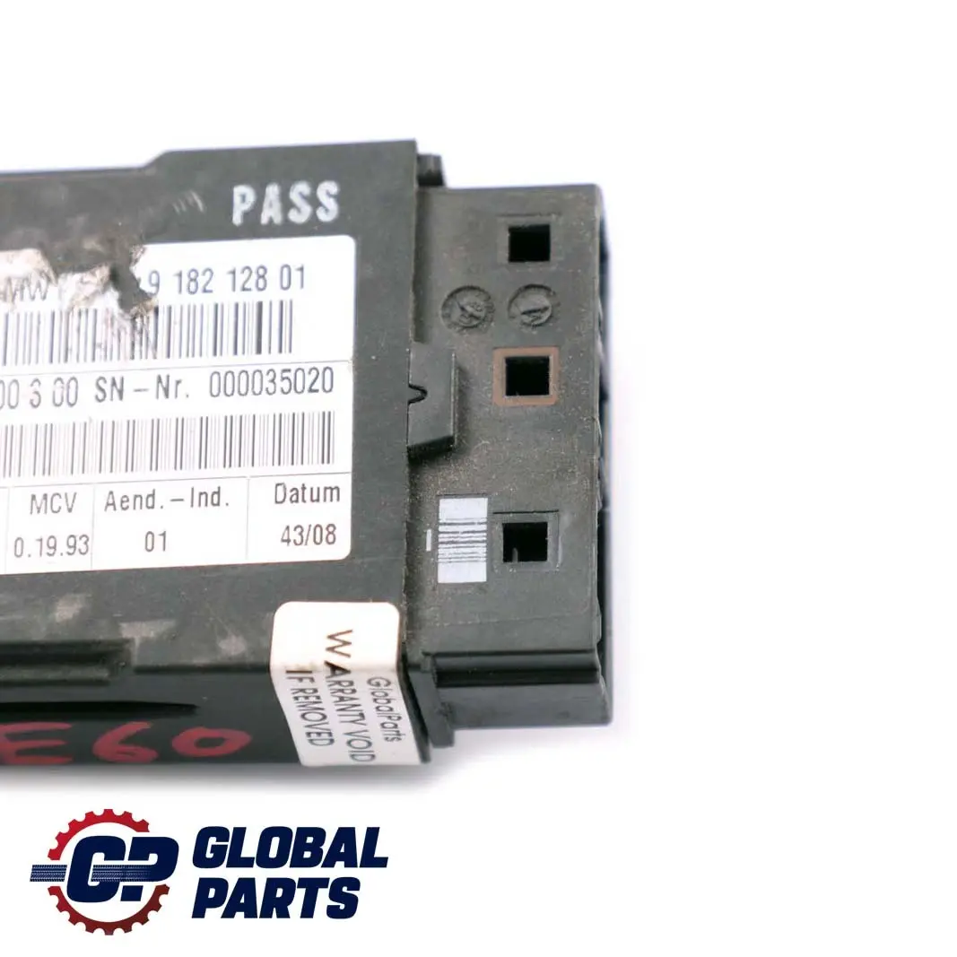 BMW 5 Series E60 E61 LCI Heated Front Seat Control Module 9182128 - SKU 6926445 - Part number 6926445