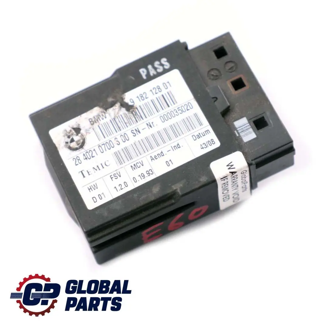 BMW 5 Series E60 E61 LCI Heated Front Seat Control Module 9182128 - SKU 6926445 - Part number 6926445