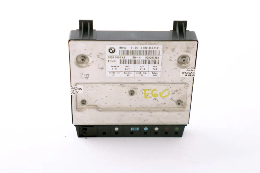 Unidad De Control Del Módulo Del Asiento Delantero para BMW E60 E61 E65 E66 con número de pieza 6920446 BMW E60 E61 E65 E66 Unidad De Control Del Módulo Del Asiento Delantero - SKU 6927312 - Número de pieza 6920446