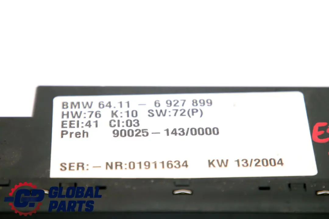 Conditioning Control to BMW X5 Series E53 Automatic Air with Part number 6927899 BMW X5 Series E53 Automatic Air Conditioning Control - SKU 6927899 - Part number 6927899