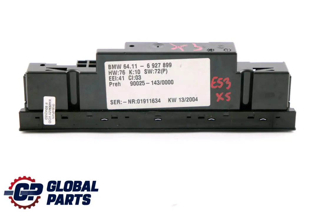 Conditioning Control to BMW X5 Series E53 Automatic Air with Part number 6927899 BMW X5 Series E53 Automatic Air Conditioning Control - SKU 6927899 - Part number 6927899