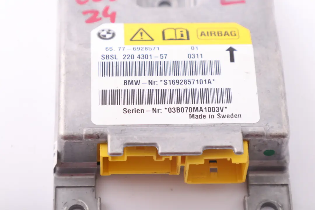 Sensor B-pillar Airbag Left N/S to BMW Z4 Series E85 Roadster Cabrio with Part number 6928571 BMW Z4 Series E85 Roadster Cabrio Sensor B-pillar Airbag Left N/S - SKU 6928571 - Part number 6928571