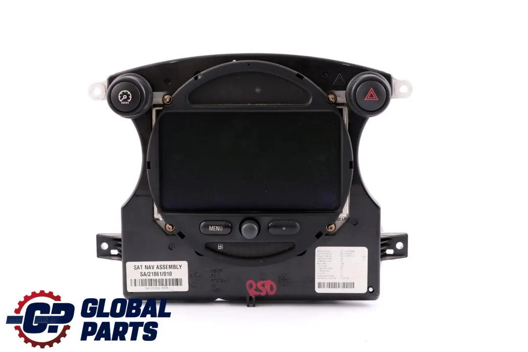 Sat Nav GPS Satellite Navigation Dashboard Display Head to Mini R50 R52 with Part number 6972084 Mini R50 R52 Sat Nav GPS Satellite Navigation Dashboard Display Head - SKU 6928888 - Part number 6972084