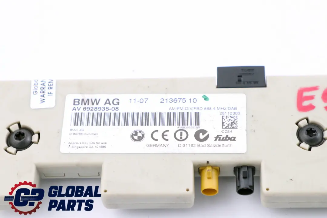 Antennenverstärker Diversity DAB Steuergerät für BMW E82 E90 E92 mit Teilenummer 6928935 BMW E82 E90 E92 Antennenverstärker Diversity DAB Steuergerät - SKU 6928935 - Teilenummer 6928935