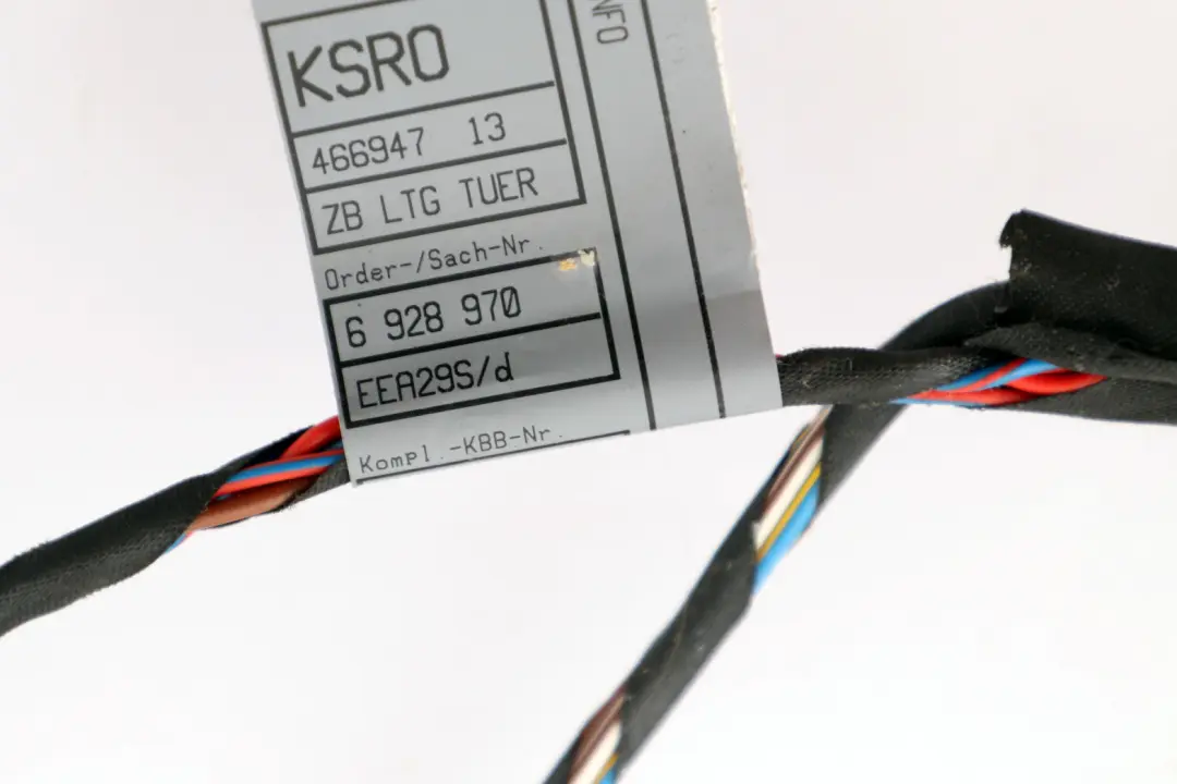 Driver Side Door Cable Harness Wiring to BMW 6 Series E63 E64 with Part number 6928971 BMW 6 Series E63 E64 Driver Side Door Cable Harness Wiring - SKU rhd-6928971 - Part number 6928971