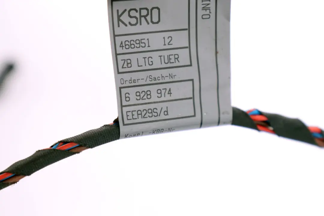 Cableado Puerta BMW E63 E64 Arnés Lado Pasajero para con número de pieza 6928975 Cableado Puerta BMW E63 E64 Arnés Lado Pasajero - SKU 6928975 - Número de pieza 6928975