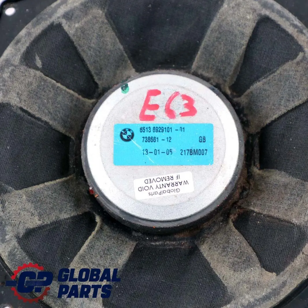 BMW Serie 6 E63 E64 Altavoz Subwoofer Central Delantero HiFi - SKU 6929101 - Número de pieza 6929101