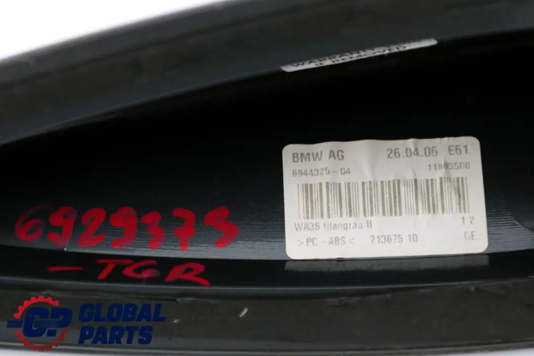 Empty Housing Exterior Cover Roof Antenna Shark Titangrau Grey to BMW 5 Series E61 with Part number 6929373 BMW 5 Series E61 Empty Housing Exterior Cover Roof Antenna Shark Titangrau Grey - SKU 6929373-TGR - Part number 6929373