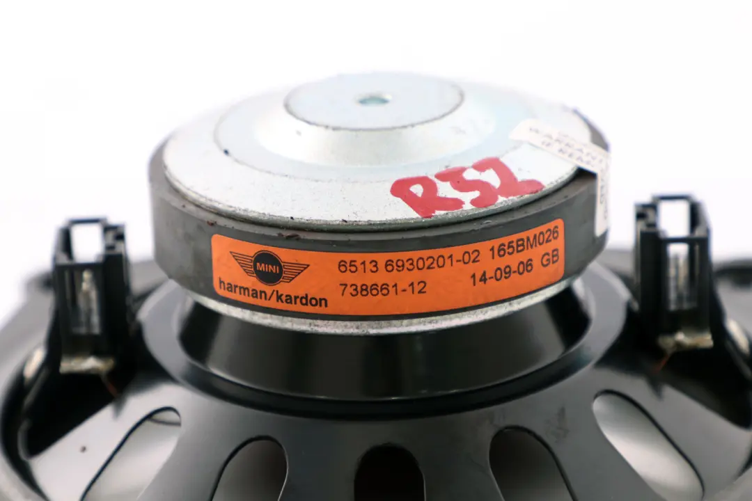 Loudspeaker Harman Kardon to Mini Cooper One R52 Cabrio Rear with Part number 9143125 Mini Cooper One R52 Cabrio Rear Loudspeaker Harman Kardon - SKU 6930201 - Part number 9143125