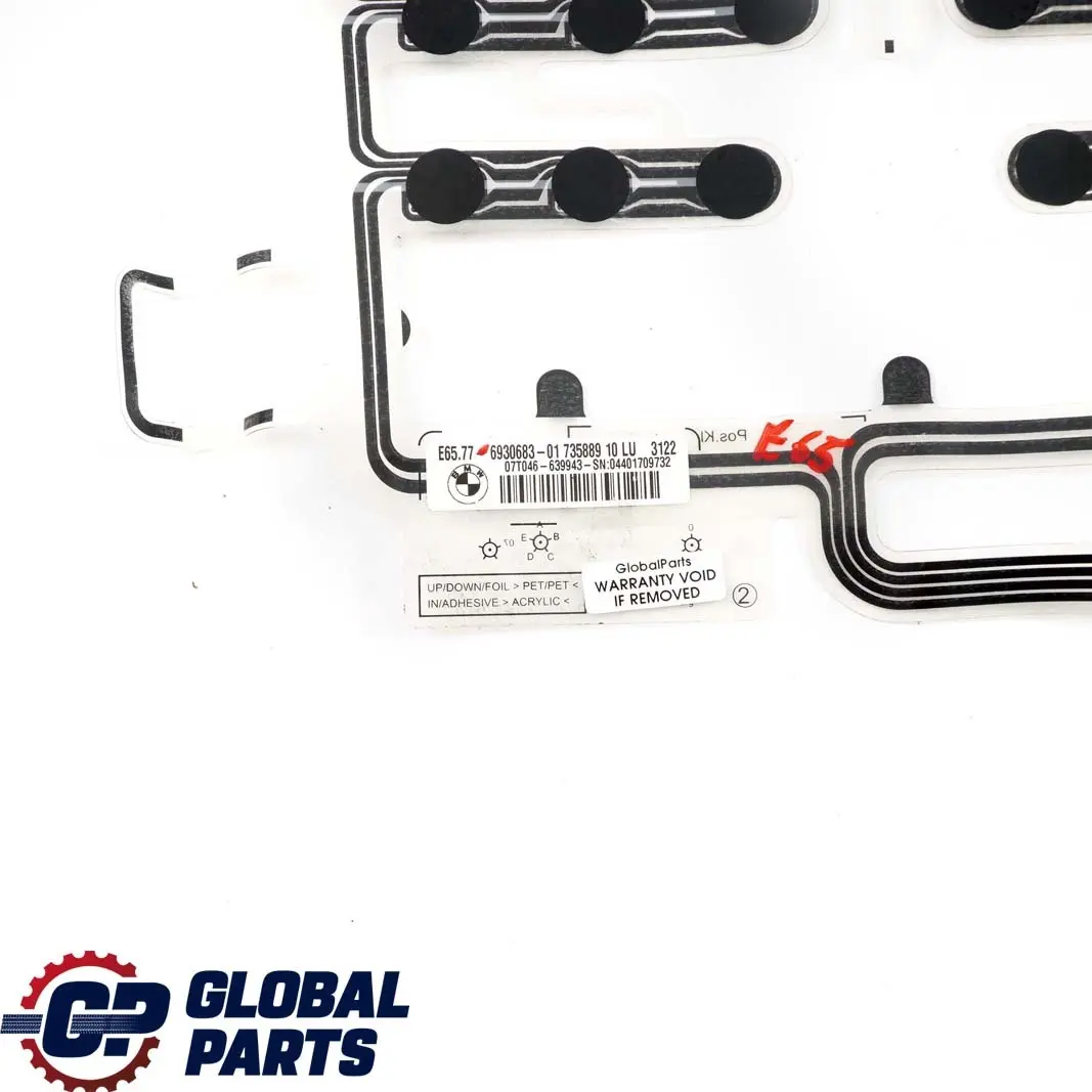 BMW 7 Series E65 E66 E67 Front Seat Sensor Mat Occupancy - SKU 6930683 - Part number 6930683