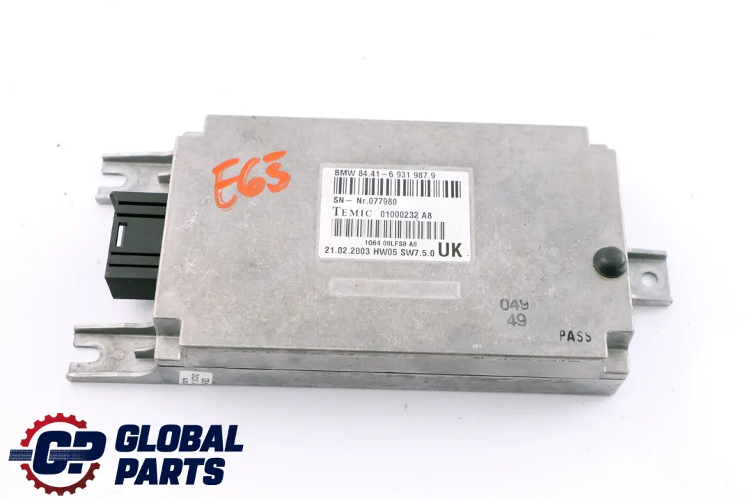 Control Unit Voice Input System Module to BMW 7 Series E65 E66 E67 with Part number 84416931987 BMW 7 Series E65 E66 E67 Control Unit Voice Input System Module - SKU 6931987 - Part number 84416931987