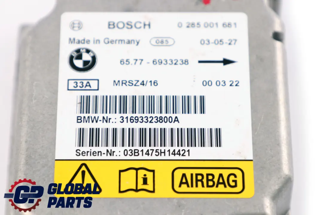 BMW E46 X5 E53 Unità di controllo airbag laterale Modulo ECU - SKU 6933238 - Numero di parte 6933238