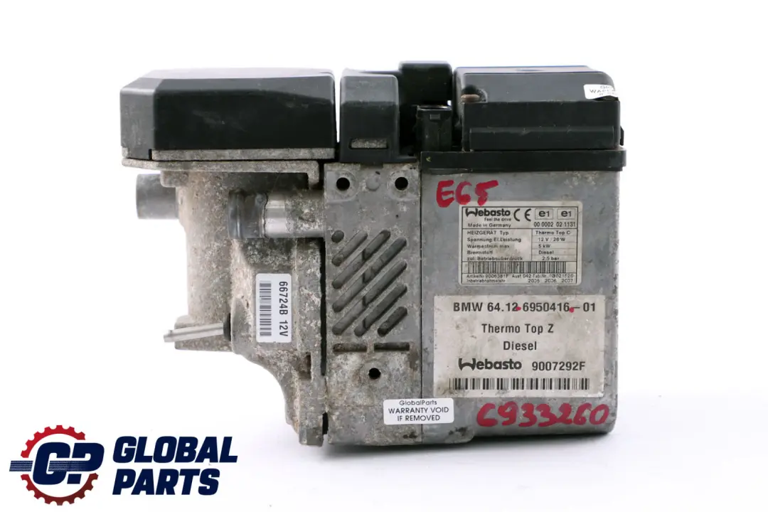 Calentador adicional Webasto 6950416 para BMW Serie 7 E65 E66 Diesel con número de pieza 6933260 BMW Serie 7 E65 E66 Diesel Calentador adicional Webasto 6950416 - SKU 6933260 - Número de pieza 6933260