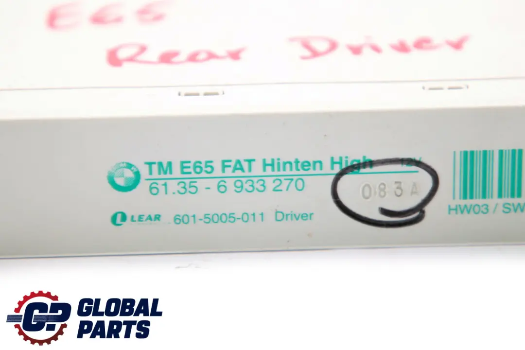 BMW 7 Series E65 E66 E67 Control Unit Door Rear Driver Side - SKU 6933270 - Part number 6958449