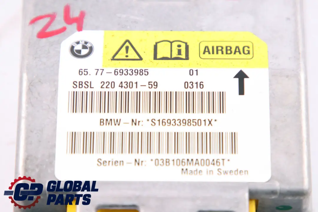 BMW Z4 E85 B-pillar Airbag Sensor Left N/S - SKU 6933985 - Part number 6933985