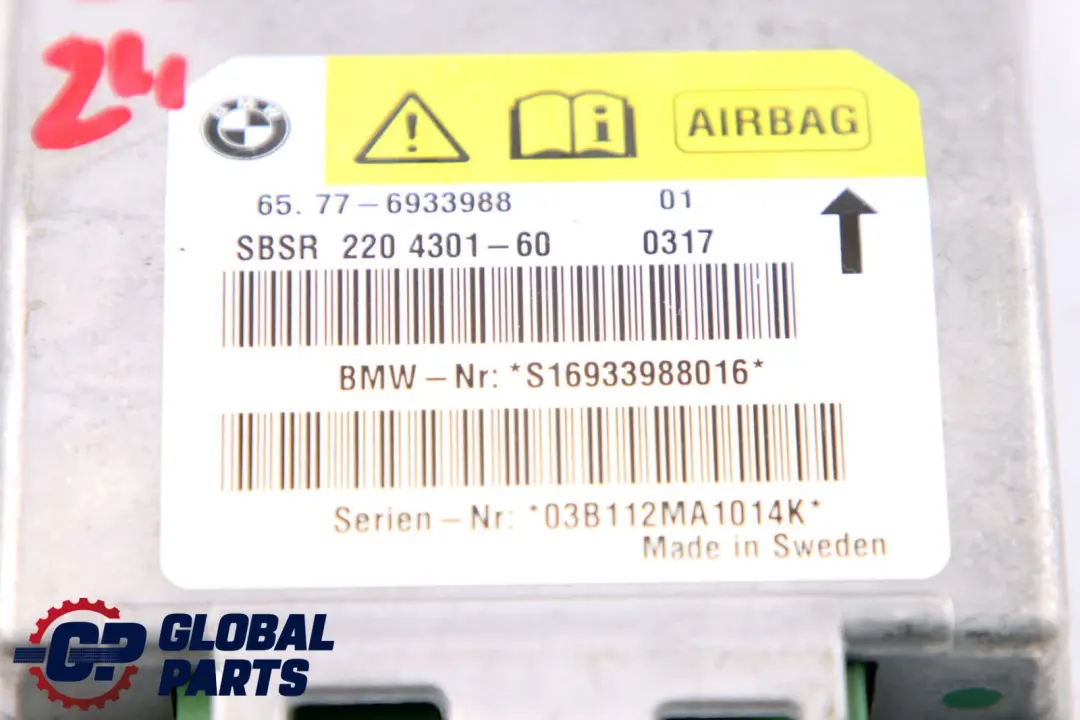 BMW Z4 E85 Sensor B Colonne Airbag droite - SKU 6933988 - Numéro de pièce 6933988