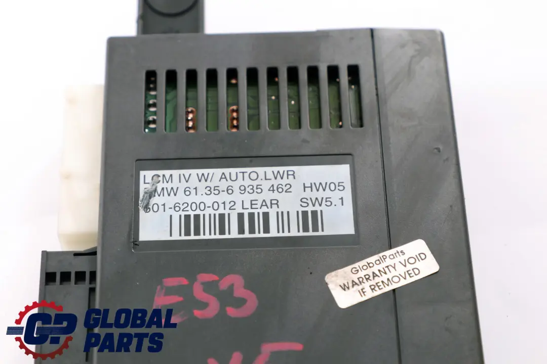 Light Check Module Control Unit ECU Lear LCM IV to BMW 5 X5 Series E39 E53 with Part number 6935462 BMW 5 X5 Series E39 E53 Light Check Module Control Unit ECU Lear LCM IV - SKU 6935462 - Part number 6935462