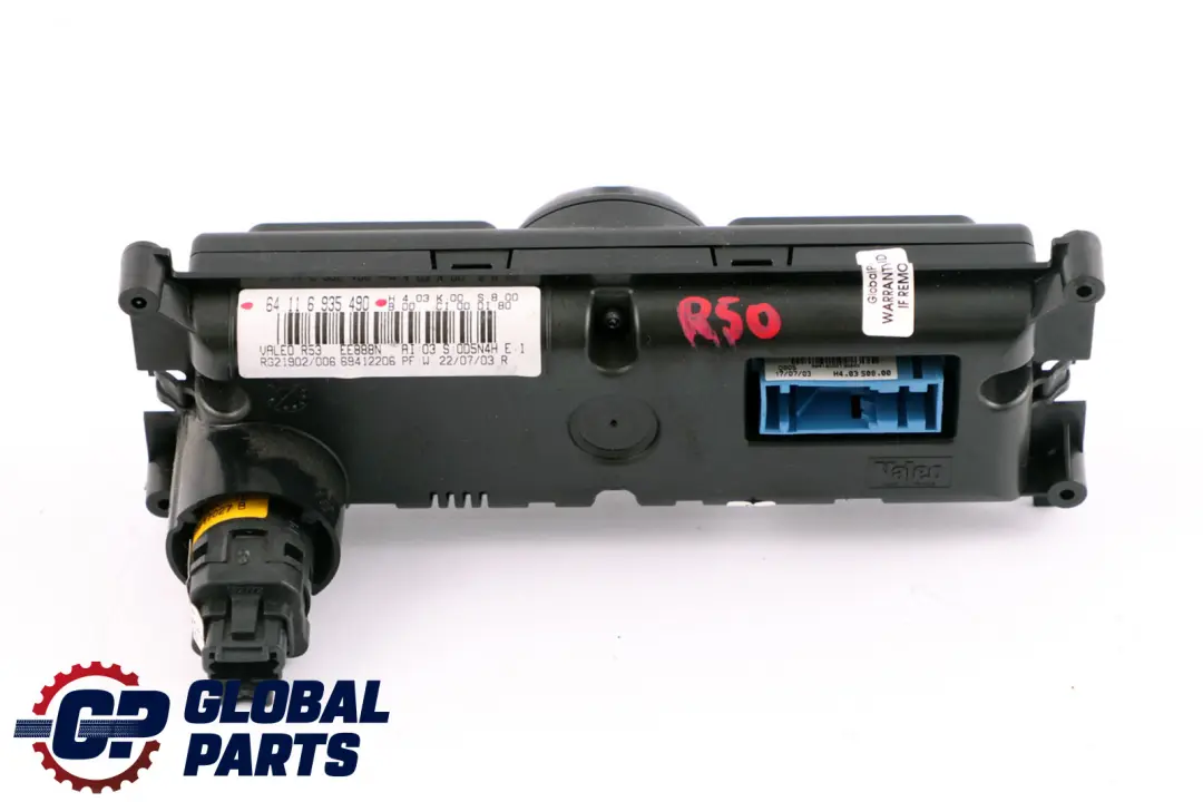 Riscaldatore Pannello Controllo Aria Condizionata per Mini Cooper R50 R53 con numero di parte 6940862 Mini Cooper R50 R53 Riscaldatore Pannello Controllo Aria Condizionata - SKU 6935490 - Numero di parte 6940862
