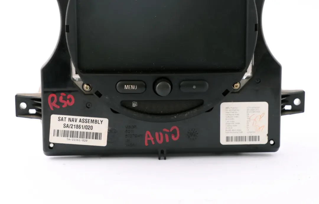 Sat Nav GPS Satellite Navigation Dashboard Display Head to Mini R50 R52 with Part number 6972084 Mini R50 R52 Sat Nav GPS Satellite Navigation Dashboard Display Head - SKU 6936281 - Part number 6972084