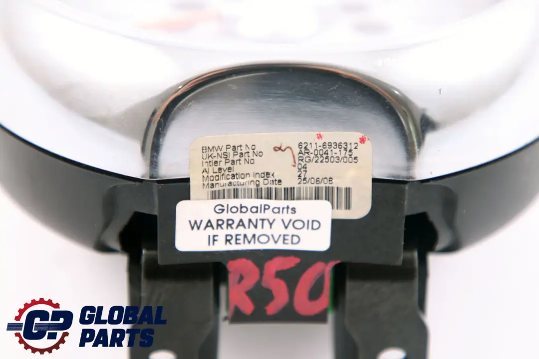 Cuentarrevoluciones Cabrio Cromado para Mini Cooper R50 R52 R53 con número de pieza 6936312 Mini Cooper R50 R52 R53 Cuentarrevoluciones Cabrio Cromado - SKU 6936312 - Número de pieza 6936312