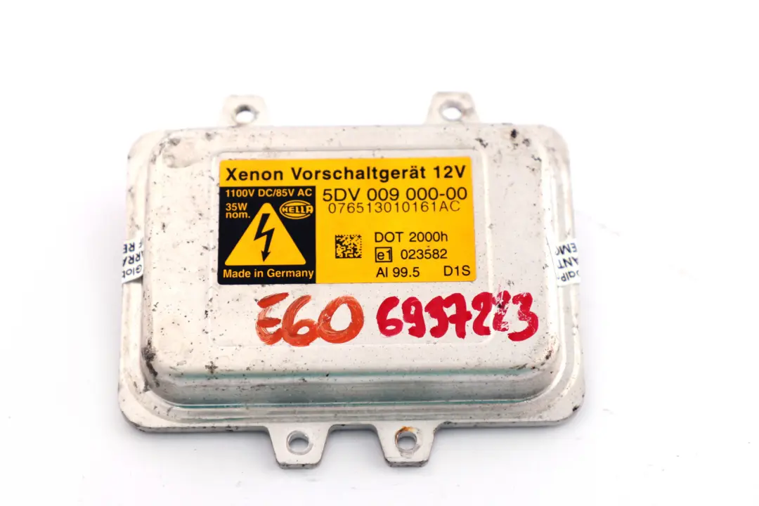 Control Unit Xenon Light 5DV 009 000-00 to BMW E60 E61 E65 X5 E70 X6 E71 with Part number 6937223 BMW E60 E61 E65 X5 E70 X6 E71 Control Unit Xenon Light 5DV 009 000-00 - SKU 6937223 - Part number 6937223