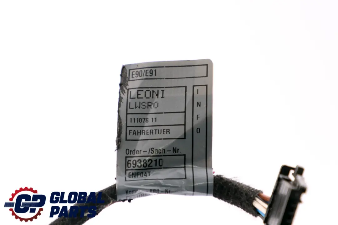 Delantero Derecho Lado Conductor Puerta Cableado Métier 6938210 para BMW E90 E91 con número de pieza 6938215 BMW E90 E91 Delantero Derecho Lado Conductor Puerta Cableado Métier 6938210 - SKU 6938215 - Número de pieza 6938215