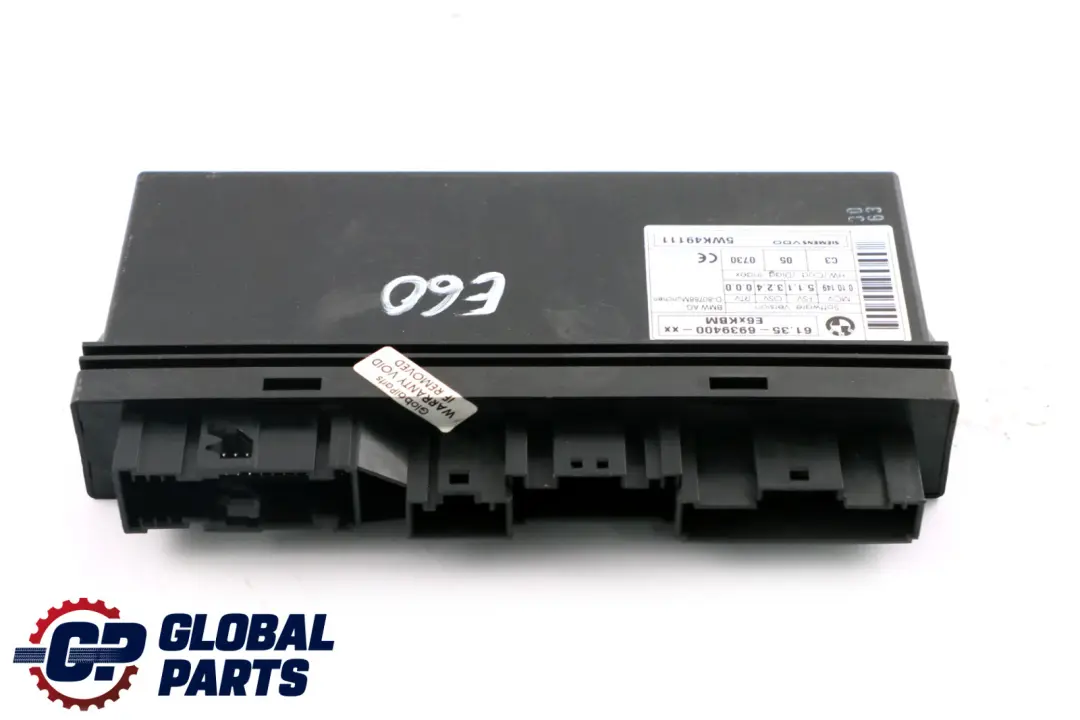 Karosseriemodul Steuergerät ECU für BMW 5 6 er E60 E63 E64 mit Teilenummer 9176069 BMW 5 6 er E60 E63 E64 Karosseriemodul Steuergerät ECU - SKU 6939400 - Teilenummer 9176069