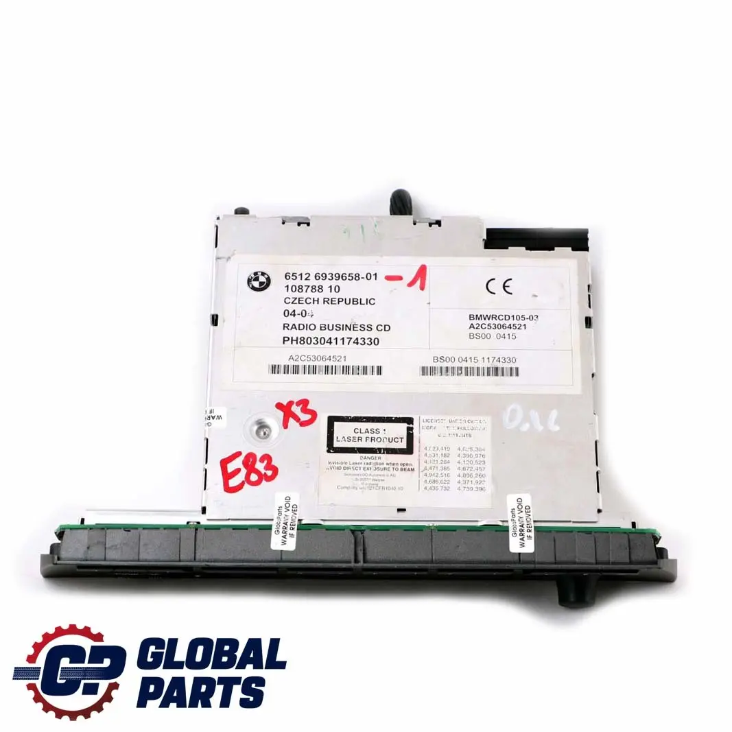 Negocio de la radio CD Jugador 65126939658 6939658 para BMW E83 E85 E86 con número de pieza 9205278 BMW E83 E85 E86 Negocio de la radio CD Jugador 65126939658 6939658 - SKU 6939658-1 - Número de pieza 9205278