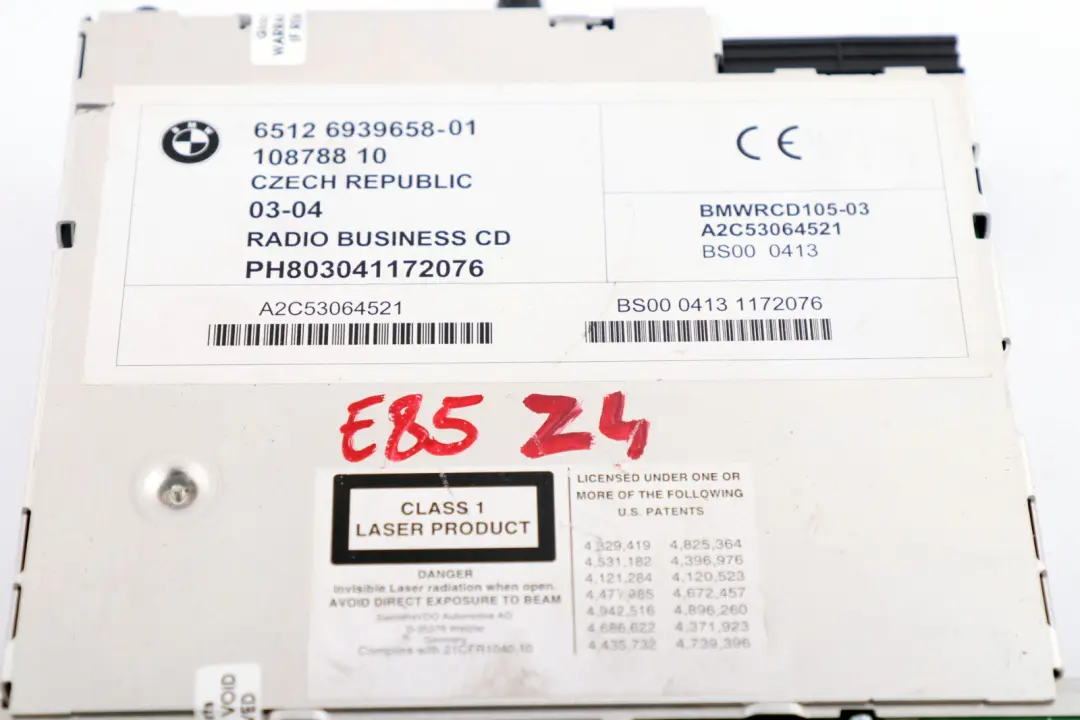 Radio Business CD Player 6512 to BMW X3 Z4 Series E83 E85 E86 with Part number 9205278 BMW X3 Z4 Series E83 E85 E86 Radio Business CD Player 6512 - SKU 6939658 - Part number 9205278