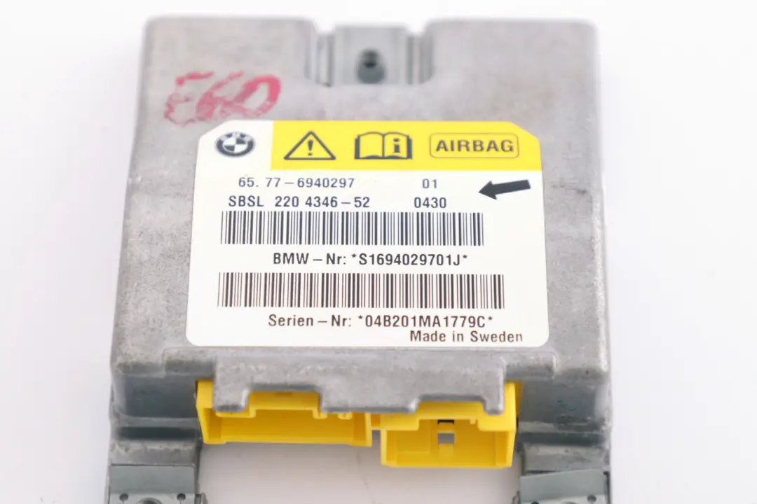 B-Säule Air Module Steuergerät Sensor Links für BMW E60 E61 E63 mit Teilenummer 6953007 BMW E60 E61 E63 B-Säule Air Module Steuergerät Sensor Links - SKU 6940297 - Teilenummer 6953007