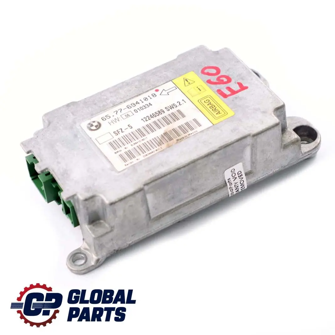 Airbag ECU Unidad De Control del Sensor Central del Vehiculo para BMW E60 E61 E63 con número de pieza 6941018 BMW E60 E61 E63 Airbag ECU Unidad De Control del Sensor Central del Vehiculo - SKU 6941018 - Número de pieza 6941018