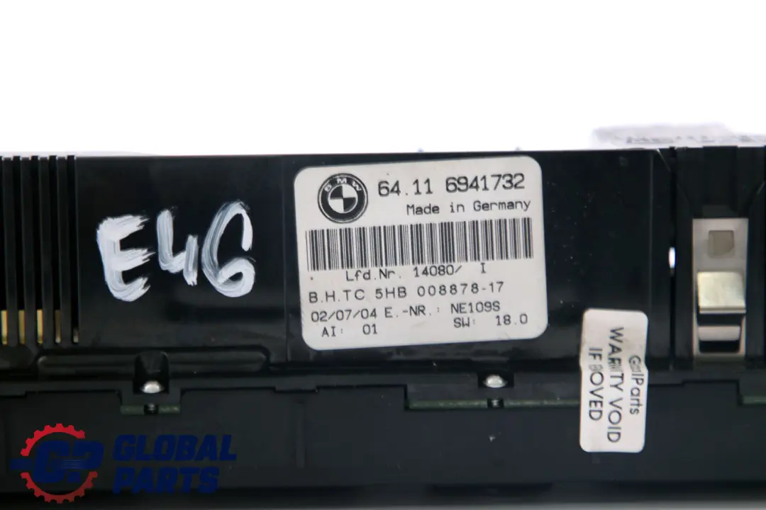 Conditioning Control Unit to BMW 3 Series E46 Automatic Air with Part number 6956319 BMW 3 Series E46 Automatic Air Conditioning Control Unit - SKU 6941732 - Part number 6956319