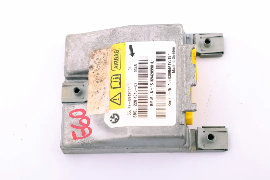 BMW Serie 5 6 E60 E61 E63 Sensor Airbag Pilar B Izquierdo - SKU 6942099 - Número de pieza 6974364