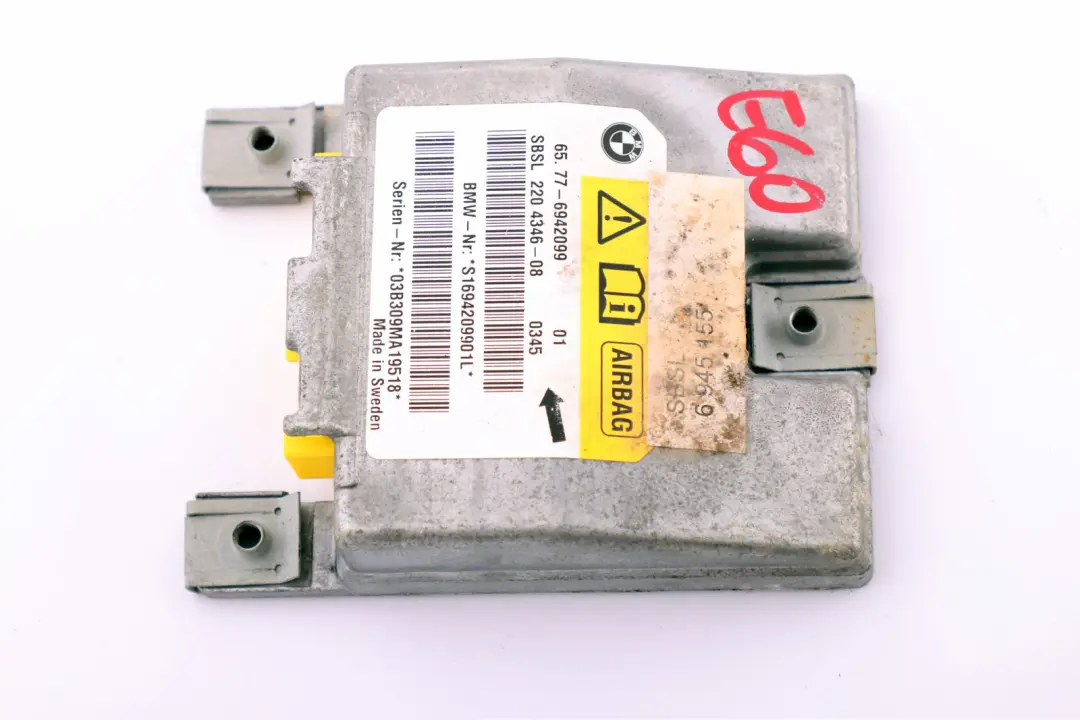 BMW Serie 5 6 E60 E61 E63 Sensore Airbag Montante B sinistro - SKU 6942099 - Numero di parte 6974364