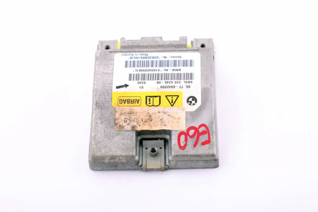 BMW 5 6er E60 E61 E63 Linke B-Säule Airbag Sensor N/S - SKU 6942099 - Teilenummer 6974364
