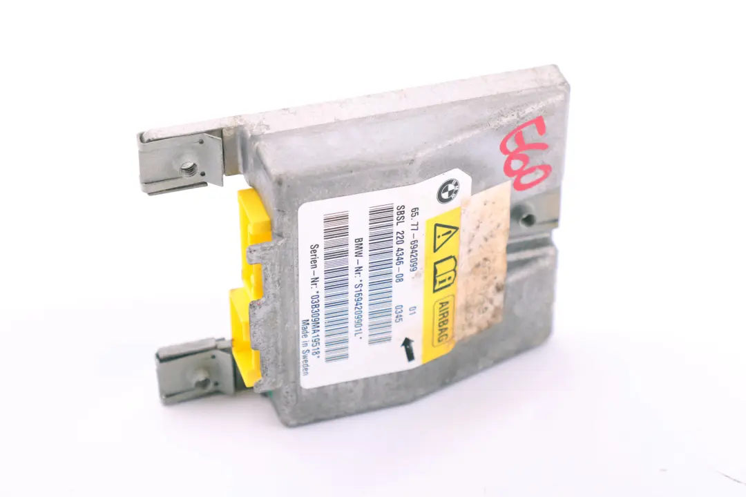 Sensor Airbag Pilar B Izquierdo para BMW Serie 5 6 E60 E61 E63 con número de pieza 6974364 BMW Serie 5 6 E60 E61 E63 Sensor Airbag Pilar B Izquierdo - SKU 6942099 - Número de pieza 6974364