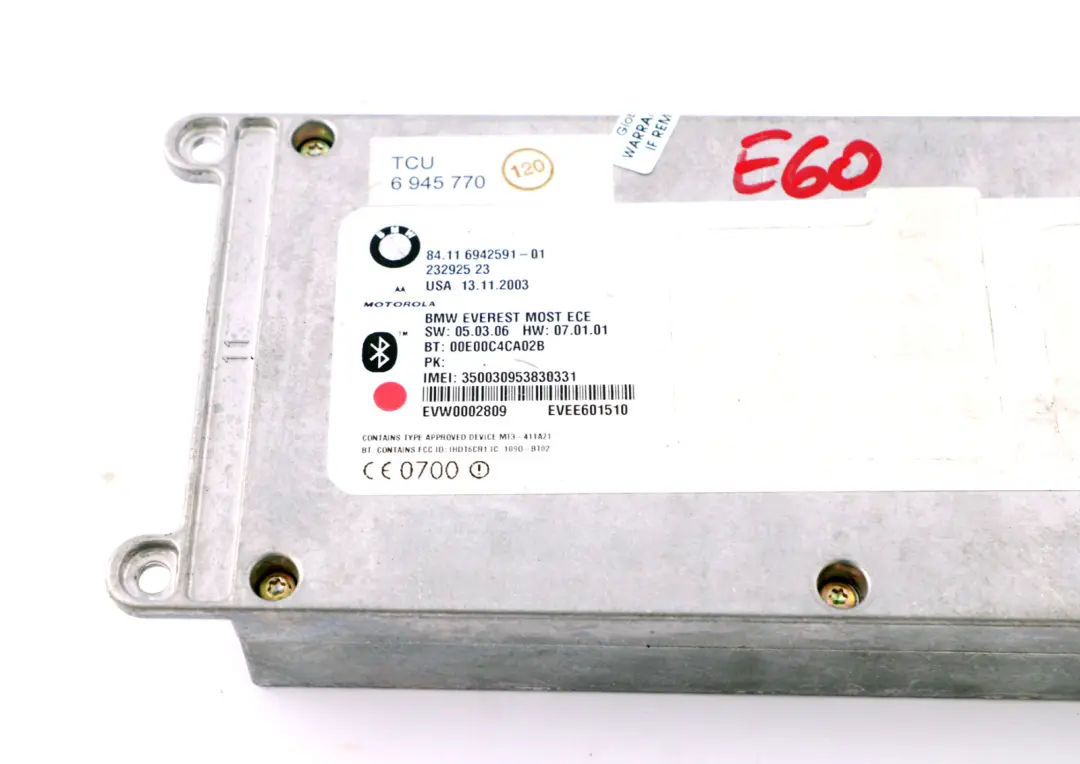 Telematics Bluetooth Control Unit Module BMW 3 5 Series E60 E61 E90 - SKU 6942591 - Part number 9187929