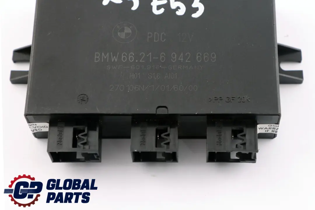 PDC Parking Distance Control Unit Active Module to BMW X5 Series E53 with Part number 6942669 BMW X5 Series E53 PDC Parking Distance Control Unit Active Module - SKU 6942669 - Part number 6942669
