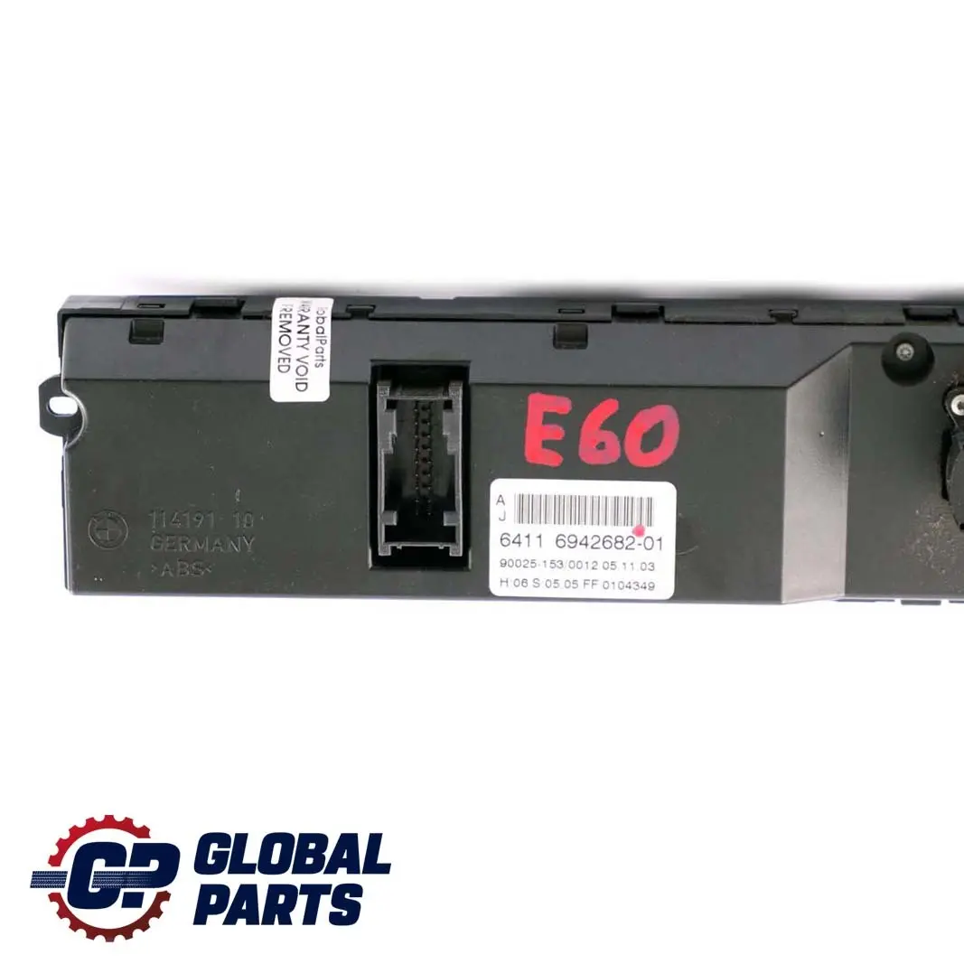 Basis Automatic Air Conditioning Control Unit to BMW 5 Series E60 E61 with Part number 6942682 BMW 5 Series E60 E61 Basis Automatic Air Conditioning Control Unit - SKU 6942682 - Part number 6942682