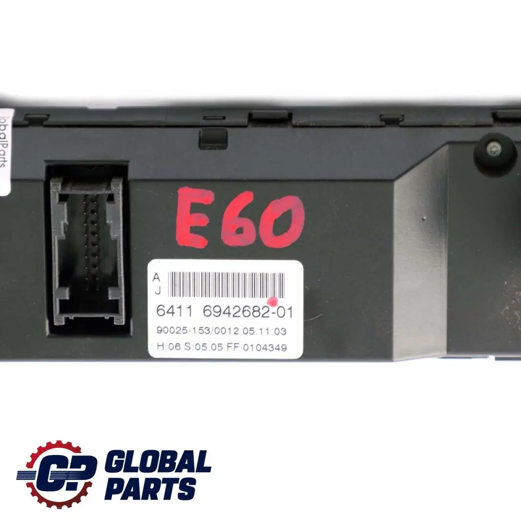 Basis Automatic Air Conditioning Control Unit to BMW 5 Series E60 E61 with Part number 6942682 BMW 5 Series E60 E61 Basis Automatic Air Conditioning Control Unit - SKU 6942682 - Part number 6942682