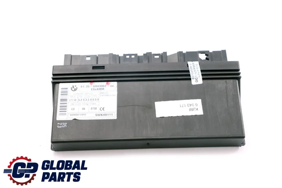 BMW 5 6 Serie E60 E63 E64 LCI Module de Carosserie Unite De Commande ECU - SKU 6943062 - Numéro de pièce 61356943062