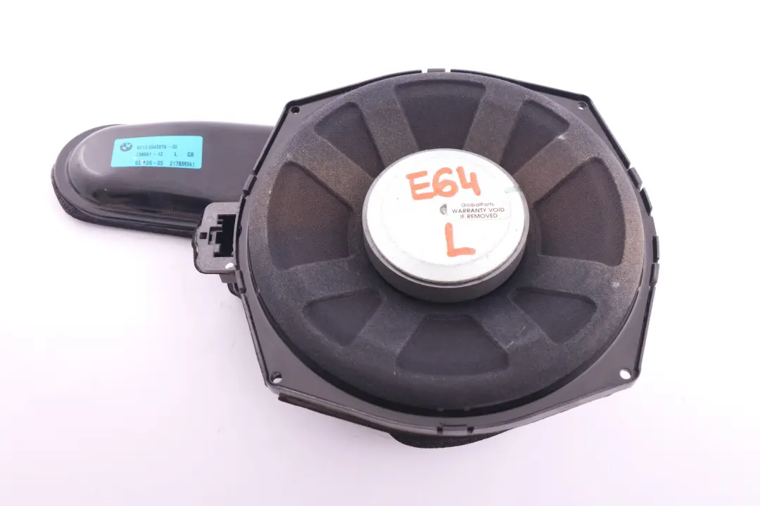Central Bass Hifi-System Door Speaker Left N/S to BMW E64 LCI with Part number 6943079 BMW E64 LCI Central Bass Hifi-System Door Speaker Left N/S - SKU 6943079 - Part number 6943079