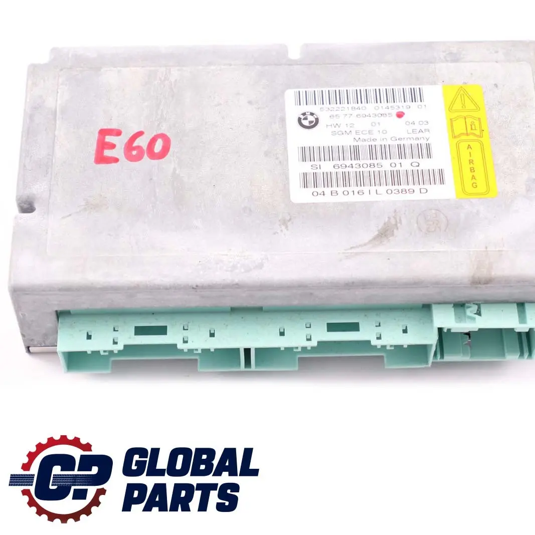 BMW 5 Series E60 E61 Airbag ECU Control Unit Gateway Module - SKU 6943085 - Part number 6975682