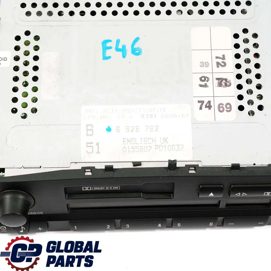 BMW E46 Radio Business Cassette Player 6928762 - SKU 6943427 - Número de pieza 6943427