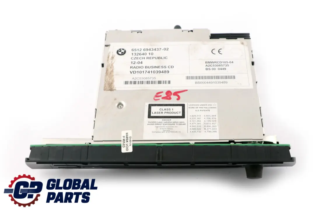Radio Business CD Player 6512 para BMW Serie X3 Z4 E83 E85 E86 con número de pieza 6943437 BMW Serie X3 Z4 E83 E85 E86 Radio Business CD Player 6512 - SKU 6943437 - Número de pieza 6943437